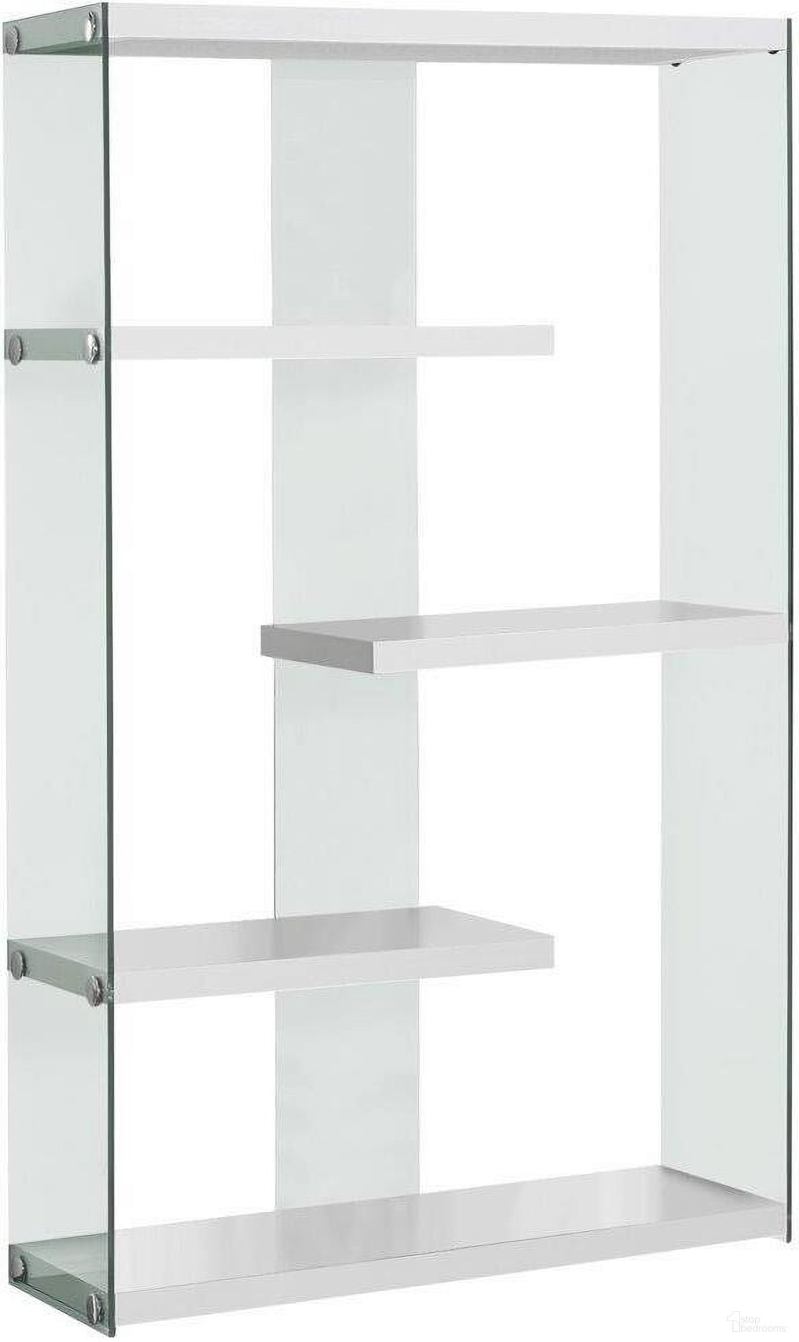 The appearance of 60 Inch Bookcase In Glossy White With Tempered Glass designed by Monarch Specialties in the modern / contemporary interior design. This white piece of furniture  was selected by 1StopBedrooms from  to add a touch of cosiness and style into your home. Sku: I 3290. Material: Glass.