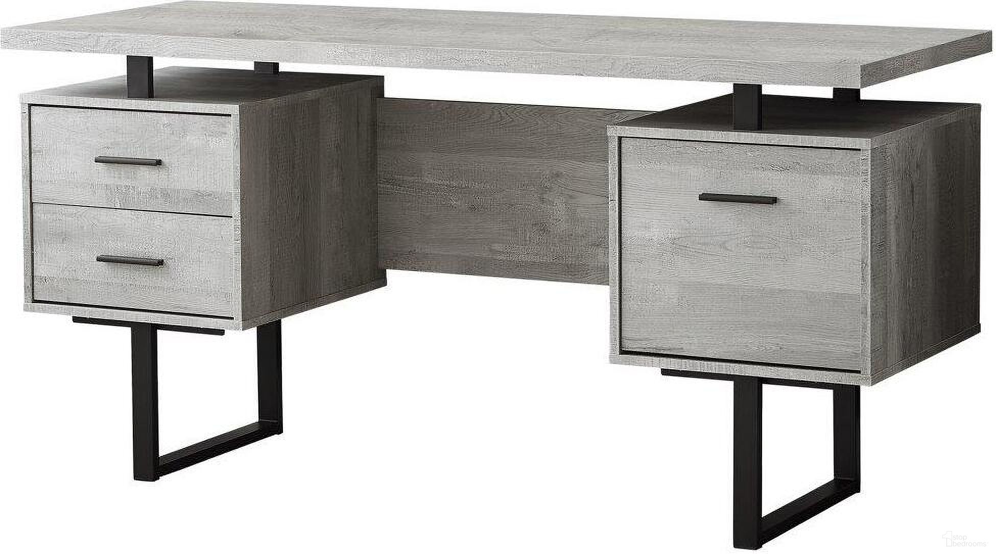 60 Inch Computer Desk In Grey Reclaimed Wood