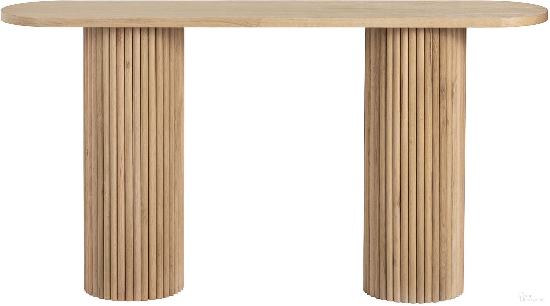 The appearance of 60 Inch Oval Fluted Console/Sofa Table In Brown designed by Crestview Collection in the coastal interior design. This brown piece of furniture was selected by 1StopBedrooms from to add a touch of cosiness and style into your home. Sku: CVFNR4852. Material: Fabric.