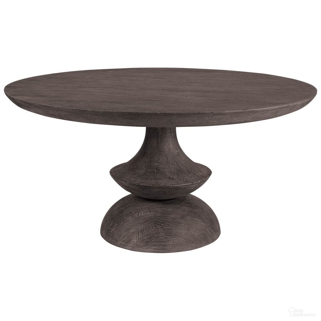 The appearance of 60 Inch Rounded Solid Wood Pedestal Base Dining Table In Gray designed by Homeroots in the transitional interior design. This gray piece of furniture  was selected by 1StopBedrooms from  to add a touch of cosiness and style into your home. Sku: 380457. Table Base Style: Pedestal. Table Top Shape: Round. Size: 60". Material: Solid Wood.