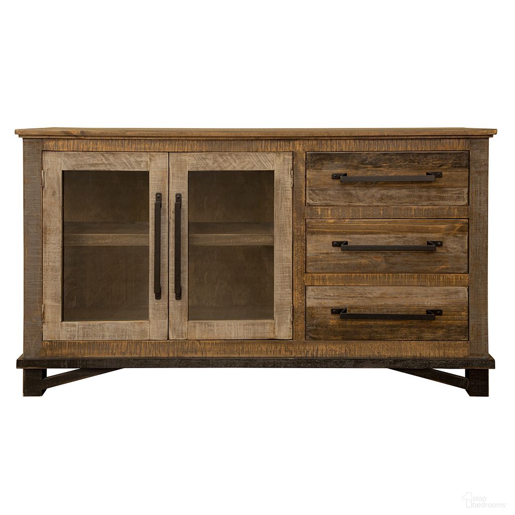 The appearance of 60 Inch Solid and Manufactured Wood Distressed Buffet Table In Brown designed by Homeroots in the rustic / southwestern interior design. This brown piece of furniture was selected by 1StopBedrooms from to add a touch of cosiness and style into your home. Sku: 527086. Material: Wood.