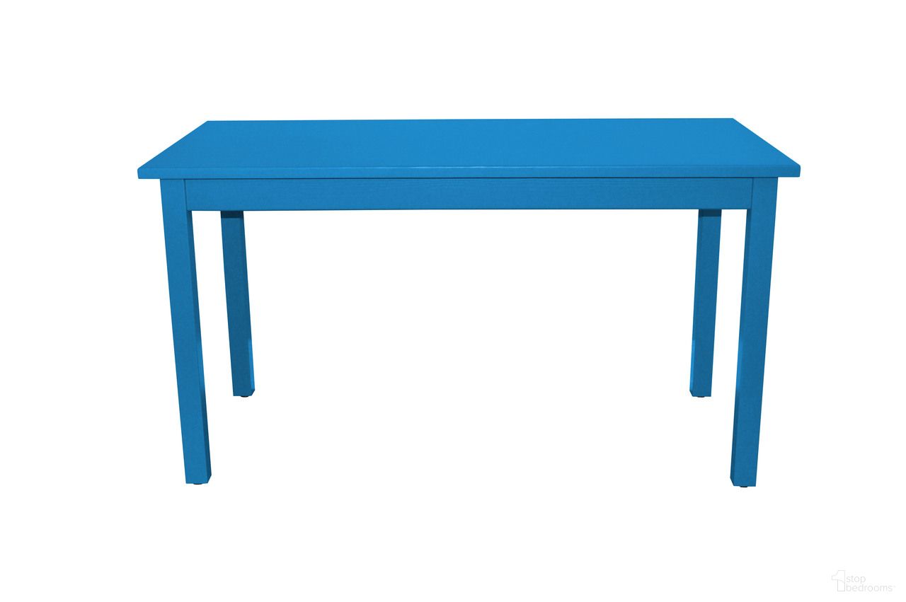 The appearance of 60 Inch Solid Wood Dining Table In Caribbean Blue designed by Homeroots in the modern / contemporary interior design. This caribbean blue piece of furniture  was selected by 1StopBedrooms from  to add a touch of cosiness and style into your home. Sku: 548917. Table Base Style: Legs. Table Top Shape: Rectangular. Material: Solid Wood. Size: 27" x 60".