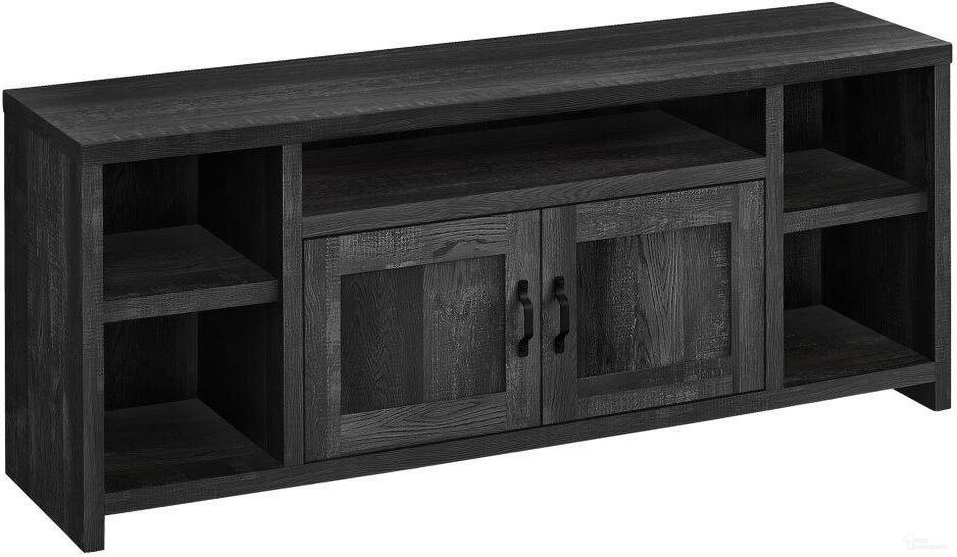 60 Inch Tv Stand In Black Reclaimed Wood Look