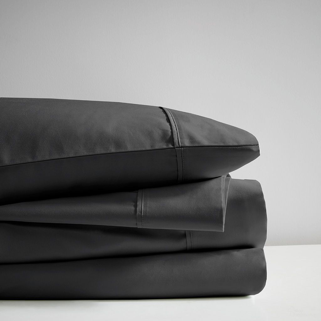 The appearance of 600 Thread Count Cooling Cotton Blend 4 Pc Sheet Set In Black designed by Olliix in the transitional interior design. This black piece of furniture was selected by 1StopBedrooms from 600 Thread Count Collection to add a touch of cosiness and style into your home. Sku: BR20-4703. Bed Size: California King. Material: Cotton.