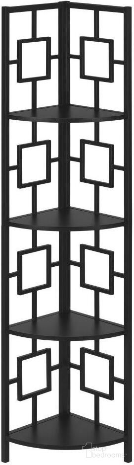 The appearance of 62 Inch Black Metal Corner Etagere I 3610 designed by Monarch Specialties in the transitional interior design. This black piece of furniture  was selected by 1StopBedrooms from  to add a touch of cosiness and style into your home. Sku: I 3610. Material: Metal.