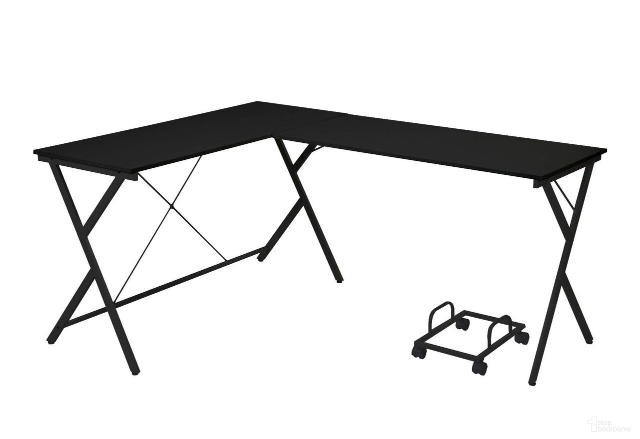 The appearance of 62 Inch L Shape Computer Desk In Black designed by Homeroots in the modern / contemporary interior design. This black piece of furniture was selected by 1StopBedrooms from to add a touch of cosiness and style into your home. Sku: 491519. Material: Wood.