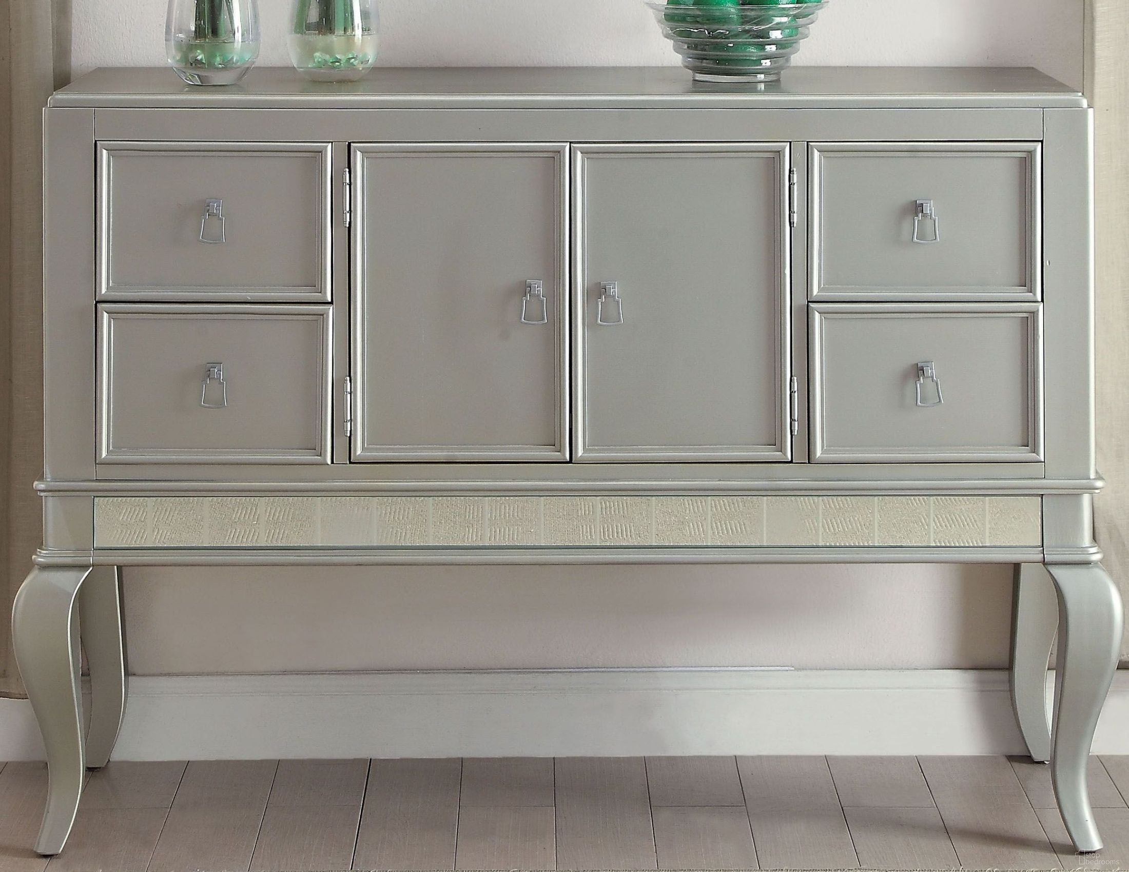 The appearance of Francesca Champagne Server designed by ACME in the transitional interior design. This brown piece of furniture was selected by 1StopBedrooms from Francesca Collection to add a touch of cosiness and style into your home. Sku: 62084. Material: Wood.