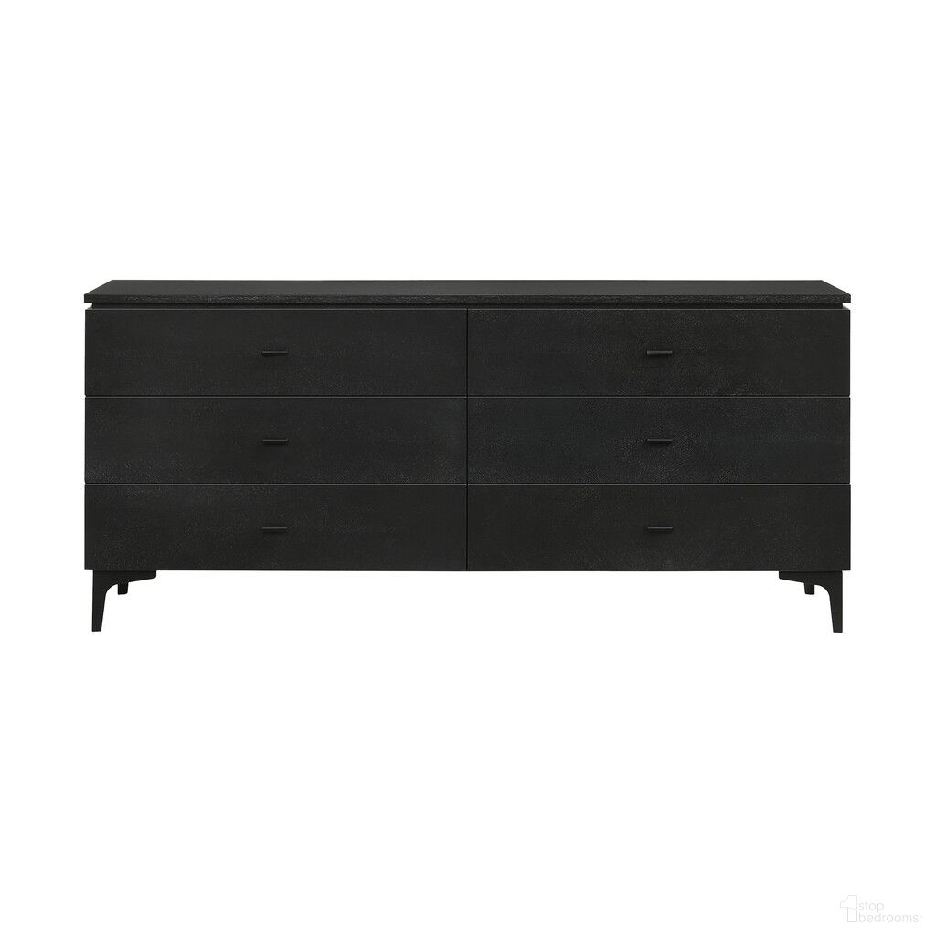 63 Inch Six Drawer Double Dresser In Black