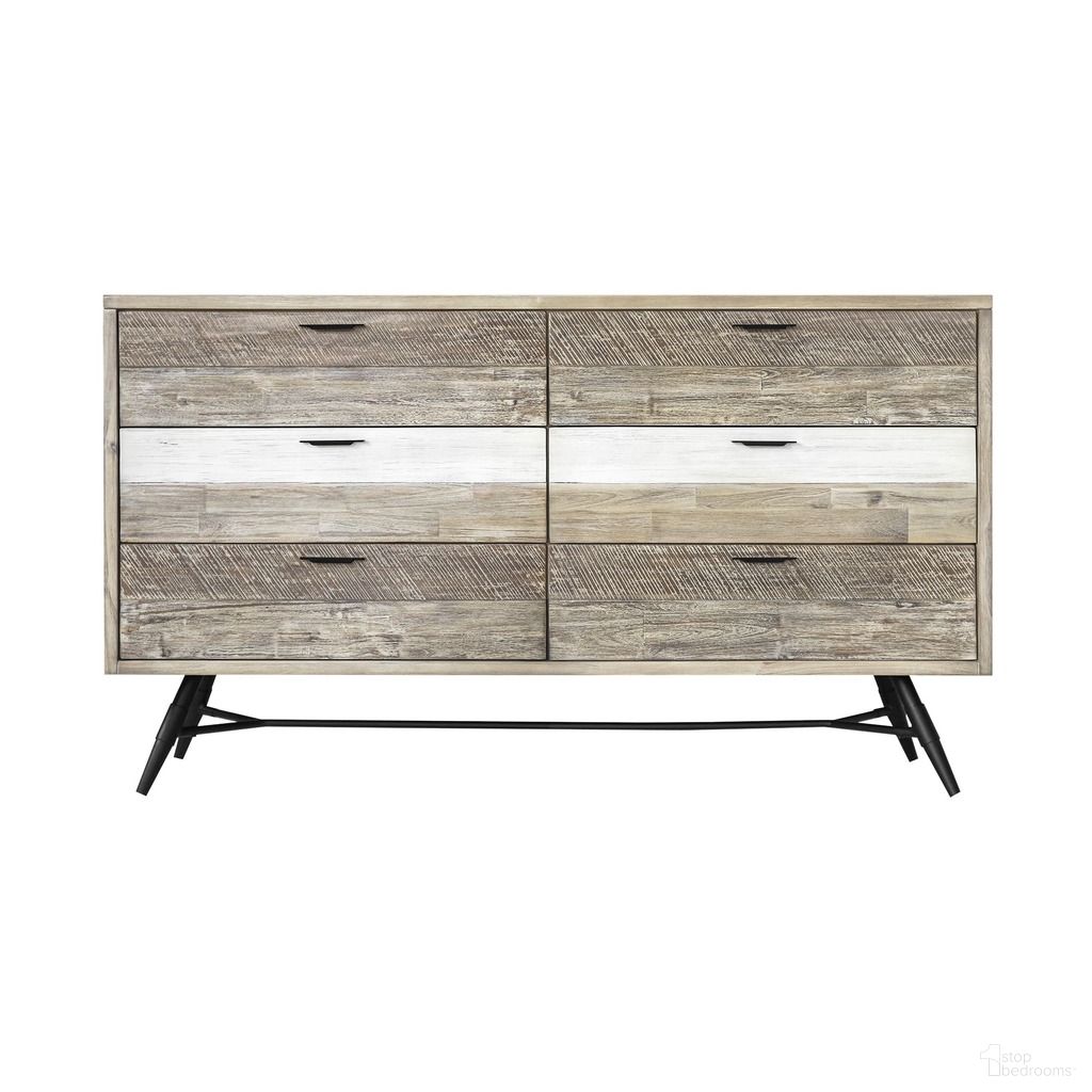 The appearance of 63 Inch Solid Wood Six Drawer Double Dresser In Natural and Ivory designed by Homeroots in the transitional interior design. This natural and ivory piece of furniture was selected by 1StopBedrooms from to add a touch of cosiness and style into your home. Sku: 518617. Material: Solid Wood.