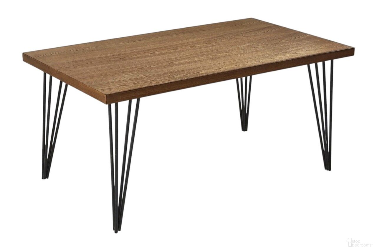 The appearance of 63 Inch Wood and Metal Dining Table In Black and Brown designed by Homeroots in the modern / contemporary interior design. This black and brown piece of furniture  was selected by 1StopBedrooms from  to add a touch of cosiness and style into your home. Sku: 555199. Table Base Style: Legs. Material: Wood. Table Top Shape: Rectangular. Size: 35" x 63".