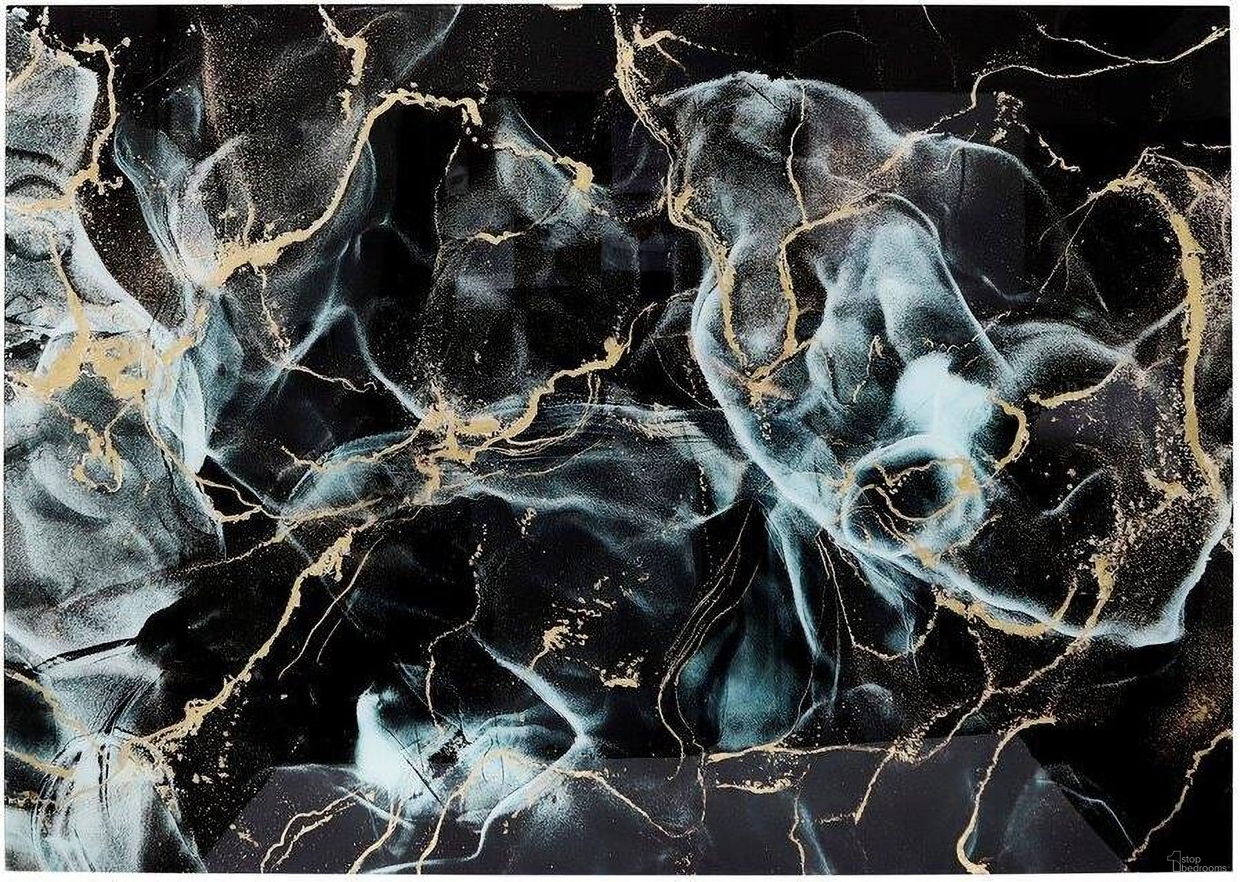 63 x 43 Abstract Metallic Tempered Glass Art In Multi