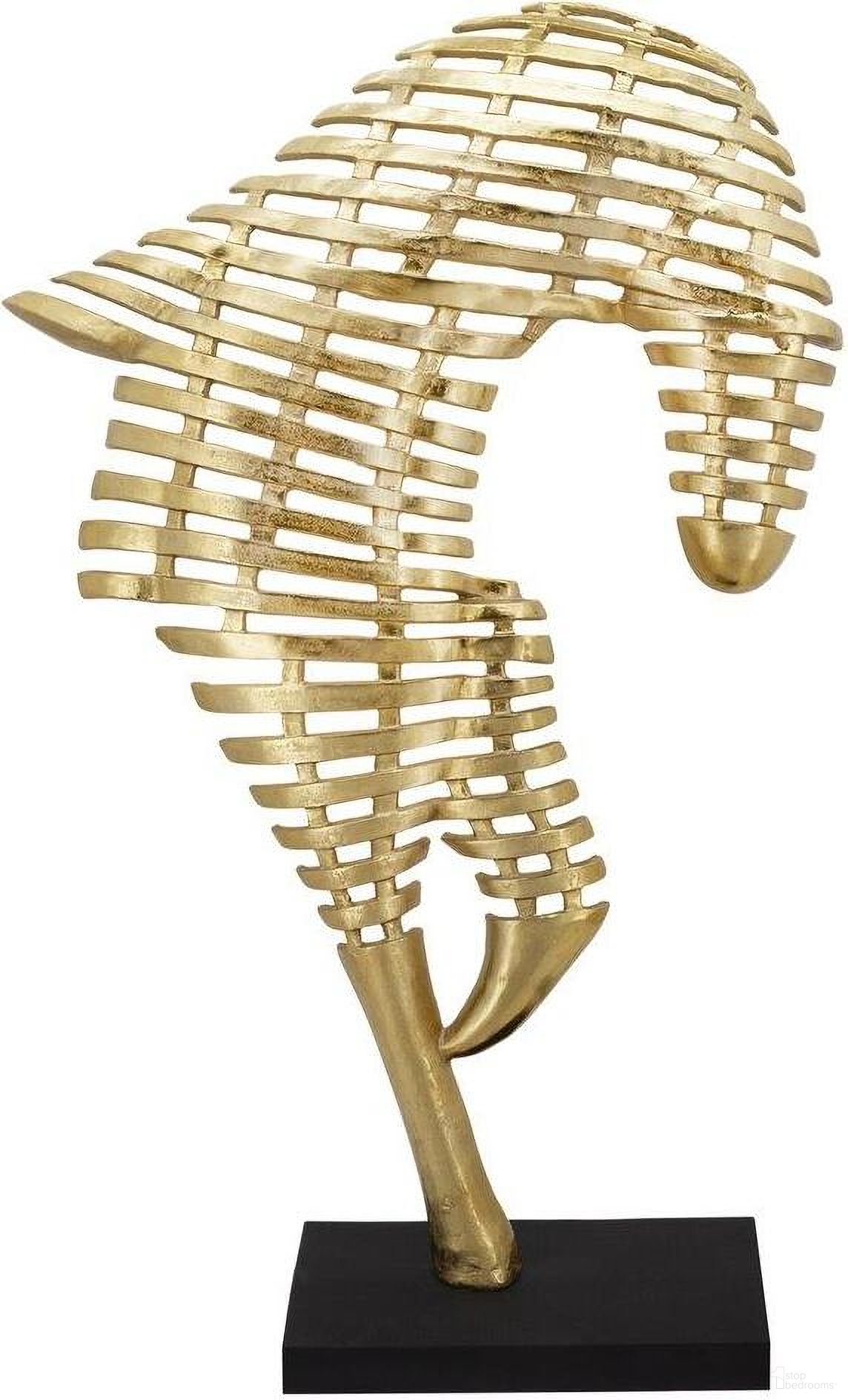 64 Inch Metal Horse Sculpture In Gold