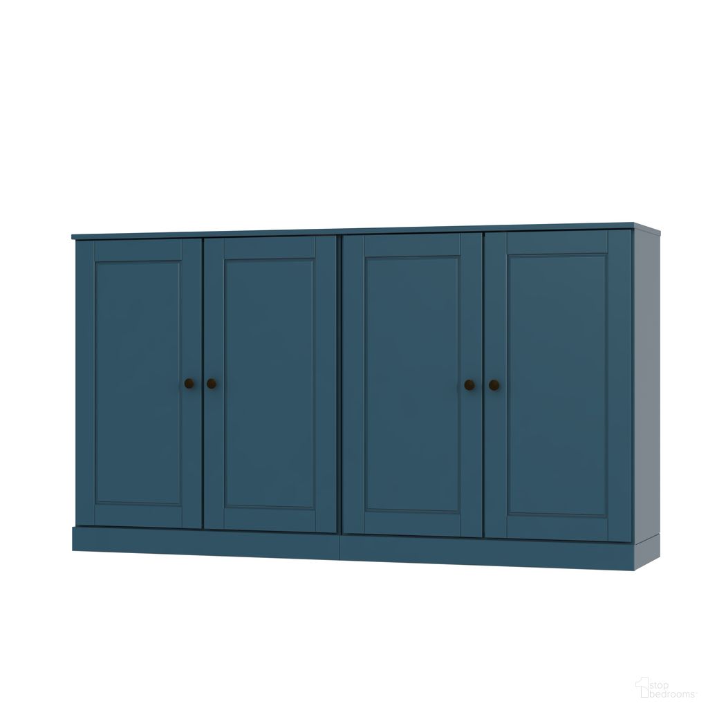 The appearance of 64 Inch Sideboard with Raised Panel Doors and Adjustable Shelves In Teal Blue designed by Palace Imports in the modern / contemporary interior design. This teal blue piece of furniture was selected by 1StopBedrooms from to add a touch of cosiness and style into your home. Sku: 9708. Material: Solid Pine Wood.