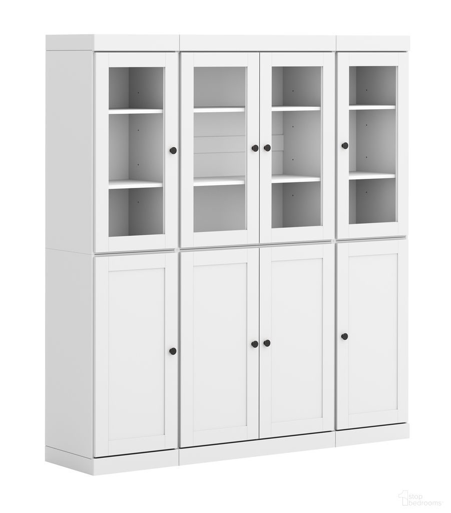 The appearance of 65 Inch Pantry China Cabinet with Clear Glass and Shaker Doors In White designed by Palace Imports in the modern / contemporary interior design. This white piece of furniture was selected by 1StopBedrooms from to add a touch of cosiness and style into your home. Sku: 3391. Material: Solid Pine Wood.