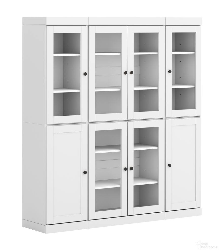 The appearance of 65 Inch Pantry China Cabinet with Clear Glass and Shaker Doors In White designed by Palace Imports in the modern / contemporary interior design. This white piece of furniture was selected by 1StopBedrooms from to add a touch of cosiness and style into your home. Sku: 3431. Material: Solid Pine Wood.