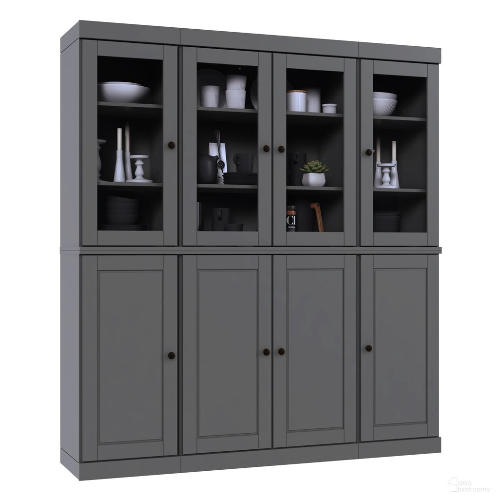 The appearance of 65 Inch Pantry China Cabinet with Raised Panel and Clear Glass Doors In Gray designed by Palace Imports in the modern / contemporary interior design. This gray piece of furniture was selected by 1StopBedrooms from to add a touch of cosiness and style into your home. Sku: 9635. Material: Solid Pine Wood.