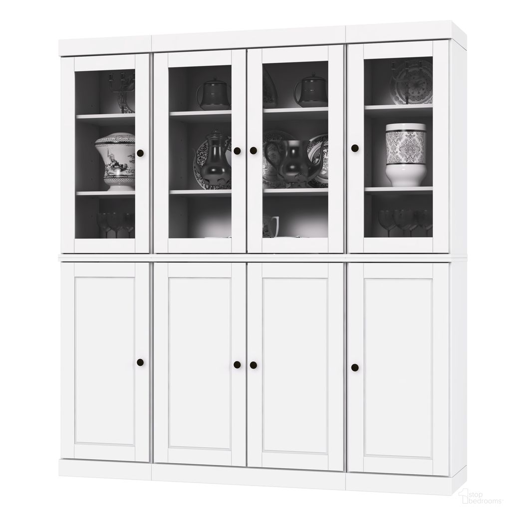 The appearance of 65 Inch Pantry China Cabinet with Raised Panel and Clear Glass Doors In White designed by Palace Imports in the modern / contemporary interior design. This white piece of furniture was selected by 1StopBedrooms from to add a touch of cosiness and style into your home. Sku: 9631. Material: Solid Pine Wood.