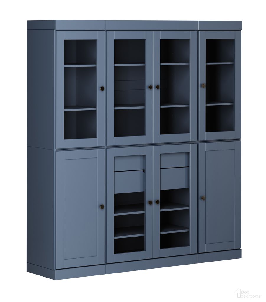 The appearance of 65 Inch Pantry China Cabinet with Shaker Doors and 2-Drawers In Antique Blue designed by Palace Imports in the modern / contemporary interior design. This antique blue piece of furniture was selected by 1StopBedrooms from to add a touch of cosiness and style into your home. Sku: 344-16. Material: Solid Pine Wood.