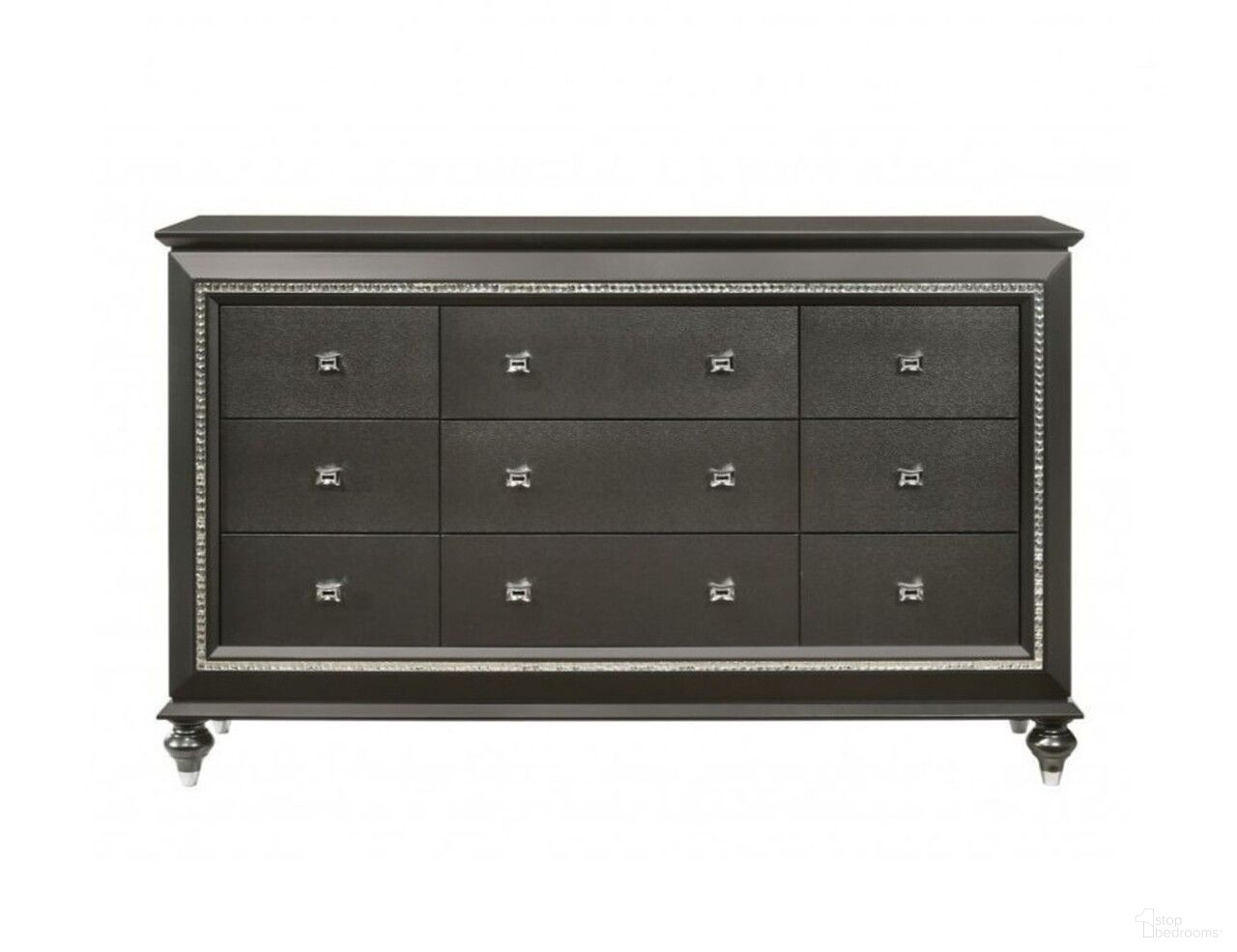 The appearance of 66 Inch Solid and Manufactured Wood Nine Drawer Triple Dresser In Gray designed by Homeroots in the transitional interior design. This gray piece of furniture  was selected by 1StopBedrooms from  to add a touch of cosiness and style into your home. Sku: 490478. Material: Wood.