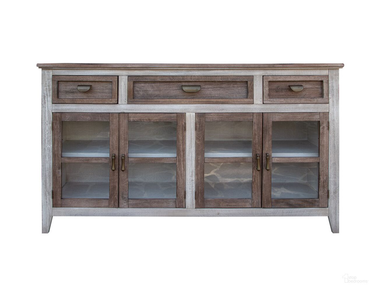 The appearance of 67 Inch Solid and Manufactured Wood Distressed Credenza In Brown designed by Homeroots in the rustic / southwestern interior design. This brown piece of furniture was selected by 1StopBedrooms from to add a touch of cosiness and style into your home. Sku: 527089. Material: Wood.