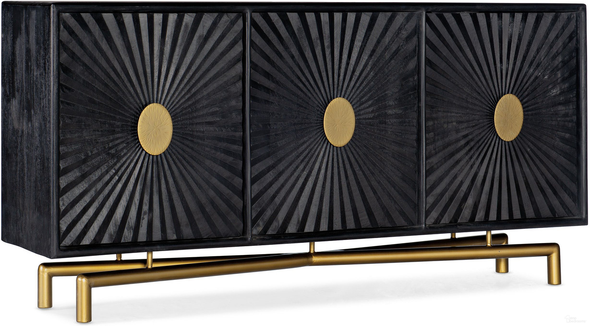 The appearance of 69in Entertainment Console designed by Hooker in the transitional interior design. This black piece of furniture was selected by 1StopBedrooms from 5560-55 Collection to add a touch of cosiness and style into your home. Sku: 5560-55469-DKW. Material: Mango Wood.