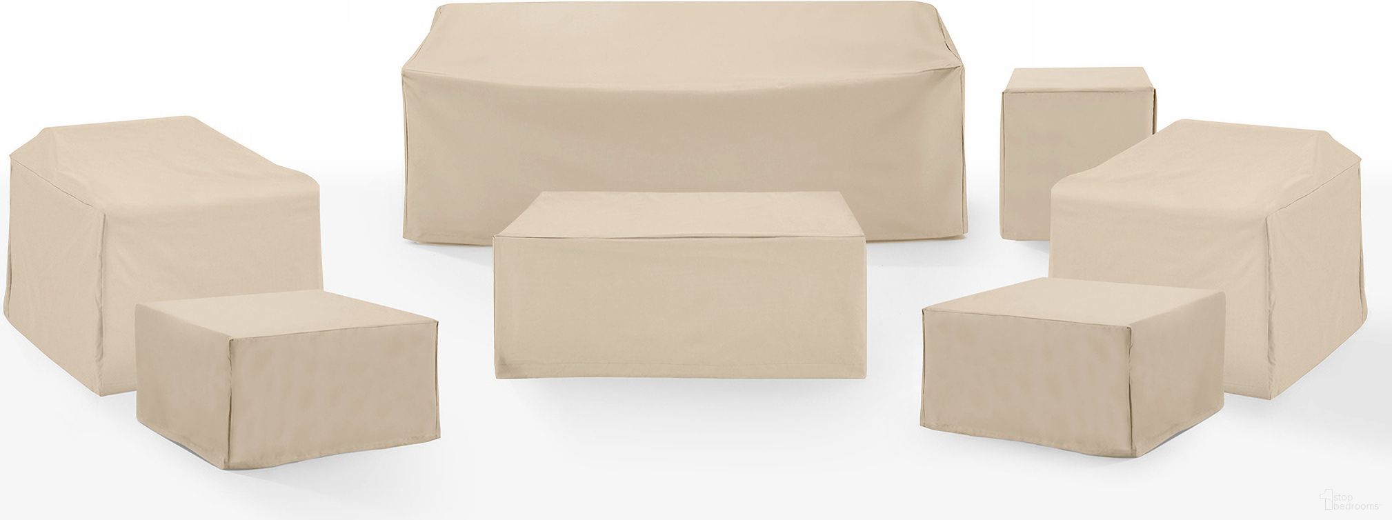 The appearance of 7 Piece Outdoor Furniture Cover Set In Tan designed by Crosley Brands in the modern / contemporary interior design. This tan piece of furniture  was selected by 1StopBedrooms from Furniture Covers Collection to add a touch of cosiness and style into your home. Sku: CO7507-TA;CO7507-TA;CO7504-TA;CO7503-TA;CO7502-TA;CO7500-TA;CO7500-TA. Material: PVC.