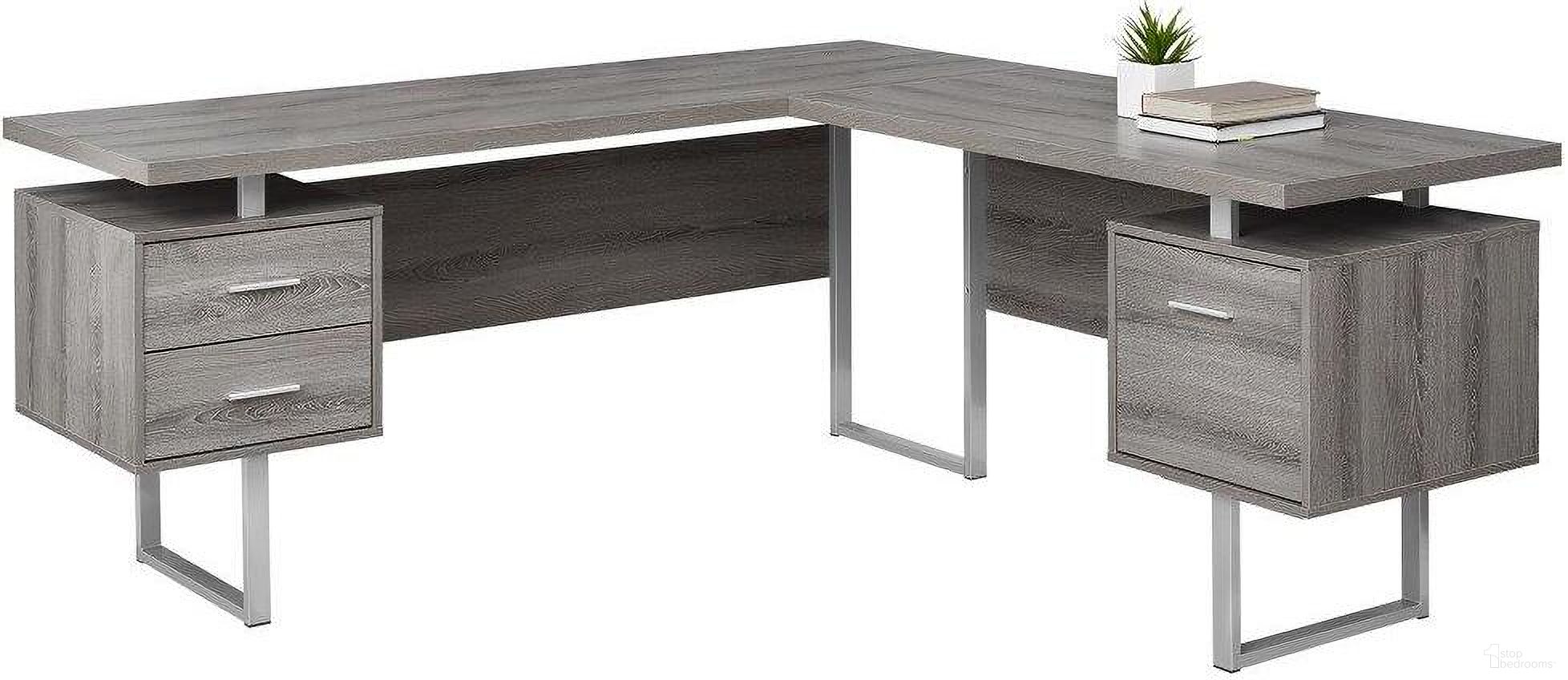 70 Inch Computer Desk In Dark Taupe With Left Or Right Facing