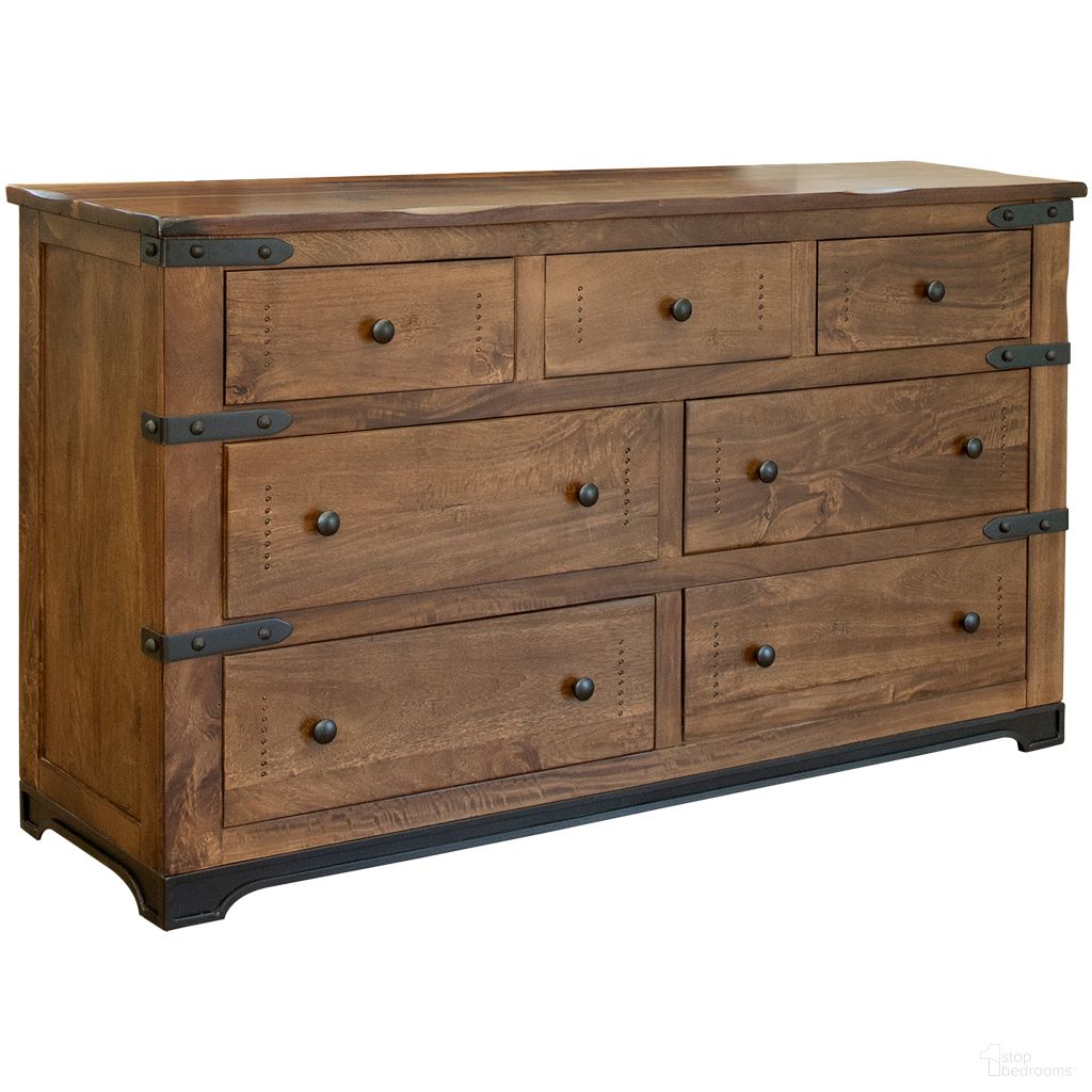 The appearance of 70 Inch Solid Wood Seven Drawer Triple Dresser In Black and Brown designed by Homeroots in the transitional interior design. This black and brown piece of furniture was selected by 1StopBedrooms from to add a touch of cosiness and style into your home. Sku: 524539. Material: Solid Wood.