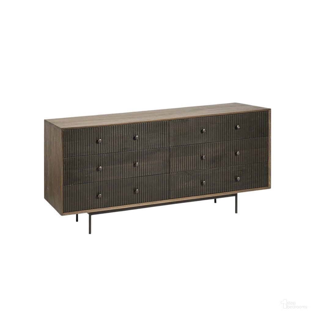 The appearance of 70 Inch Solid Wood Six Drawer Sideboard In Black and Brown designed by Homeroots in the transitional interior design. This black and brown piece of furniture was selected by 1StopBedrooms from to add a touch of cosiness and style into your home. Sku: 380212. Material: Solid Wood.