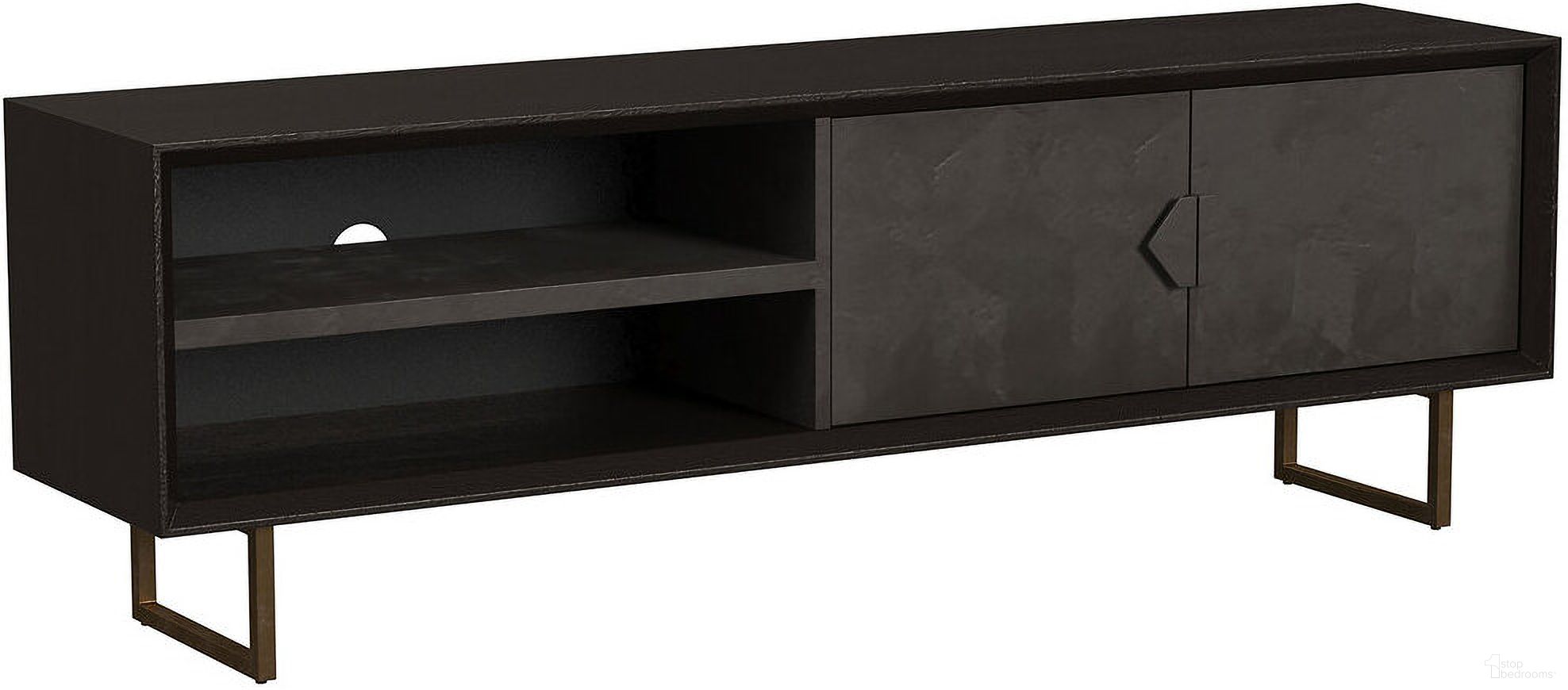 Marsden 2-door Wood 70 Inch TV Stand Charcoal Black
