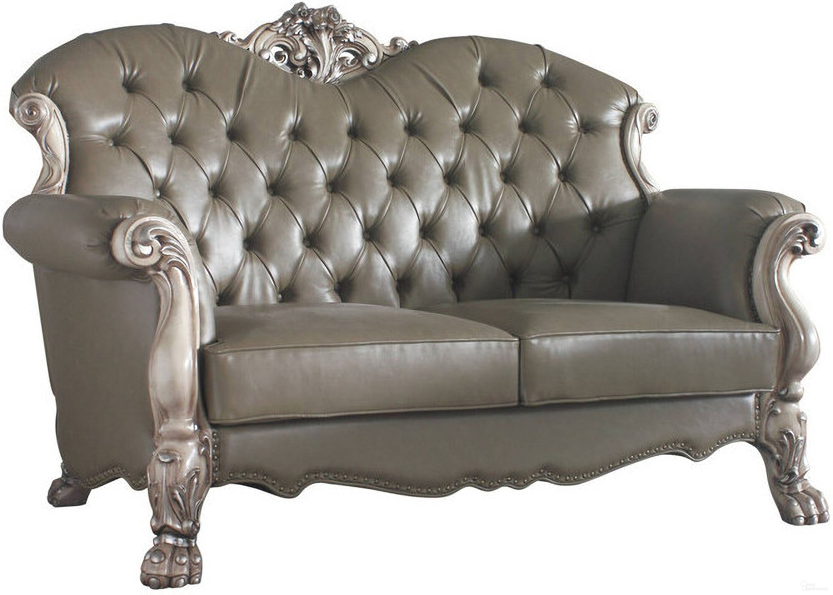 The appearance of 71 Inch Faux Leather Loveseat and Toss Pillows In Bone designed by Homeroots in the modern / contemporary interior design. This bone piece of furniture  was selected by 1StopBedrooms from  to add a touch of cosiness and style into your home. Sku: 515710. Material: Faux Leather.