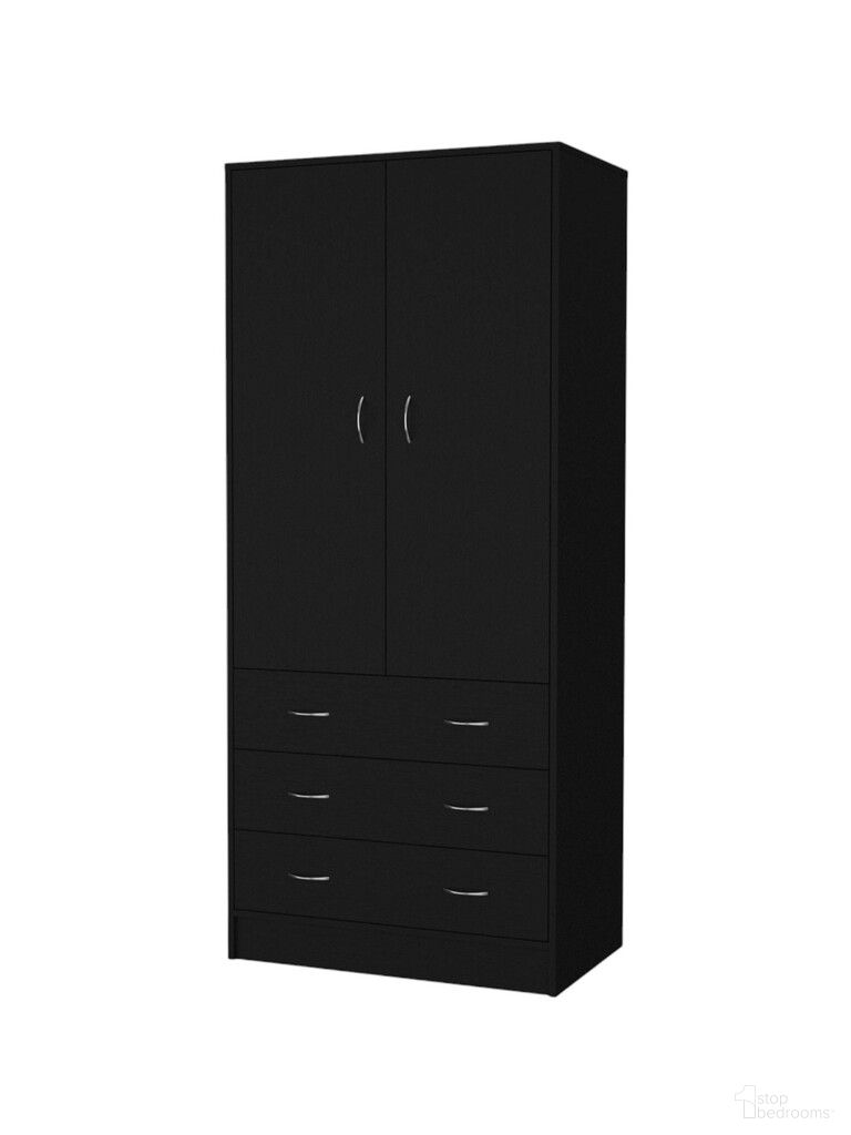 The appearance of 71 Inch Two Door Three Drawer Combo Dresser In Black designed by Homeroots in the modern / contemporary interior design. This black piece of furniture  was selected by 1StopBedrooms from  to add a touch of cosiness and style into your home. Sku: 552275. Material: Wood.