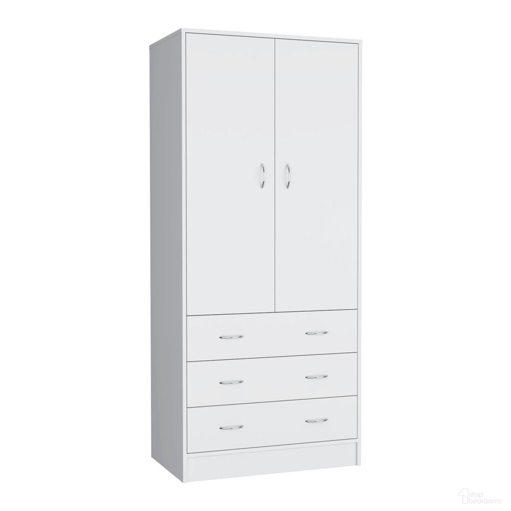 The appearance of 71 Inch Two Door Three Drawer Combo Dresser In White designed by Homeroots in the transitional interior design. This white piece of furniture  was selected by 1StopBedrooms from  to add a touch of cosiness and style into your home. Sku: 552274. Material: Wood.