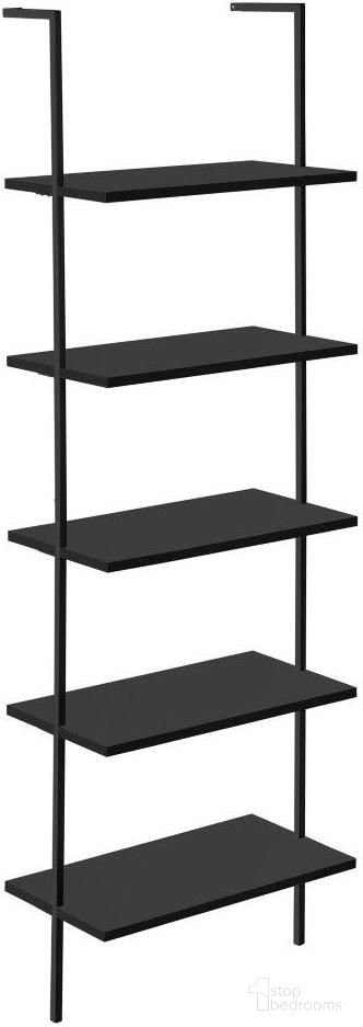 72 Inch Black And Black Metal Ladder Bookcase
