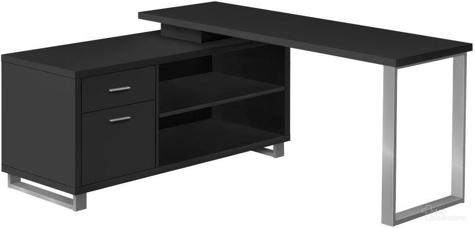 72 Inch Black And Silver Executive Corner Compter Desk