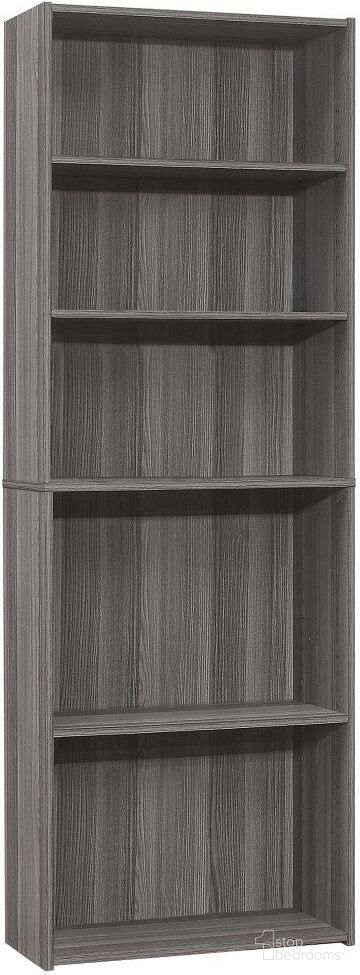 72 Inch Bookcase In Grey With 5 Shelves