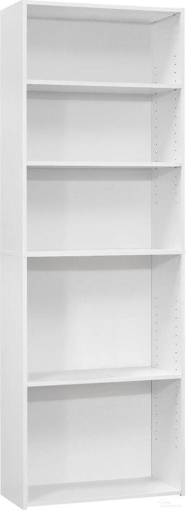 The appearance of 72 Inch Bookcase In White With 5 Shelves designed by Monarch Specialties in the transitional interior design. This white piece of furniture was selected by 1StopBedrooms from to add a touch of cosiness and style into your home. Sku: I 7470. Material: Wood.