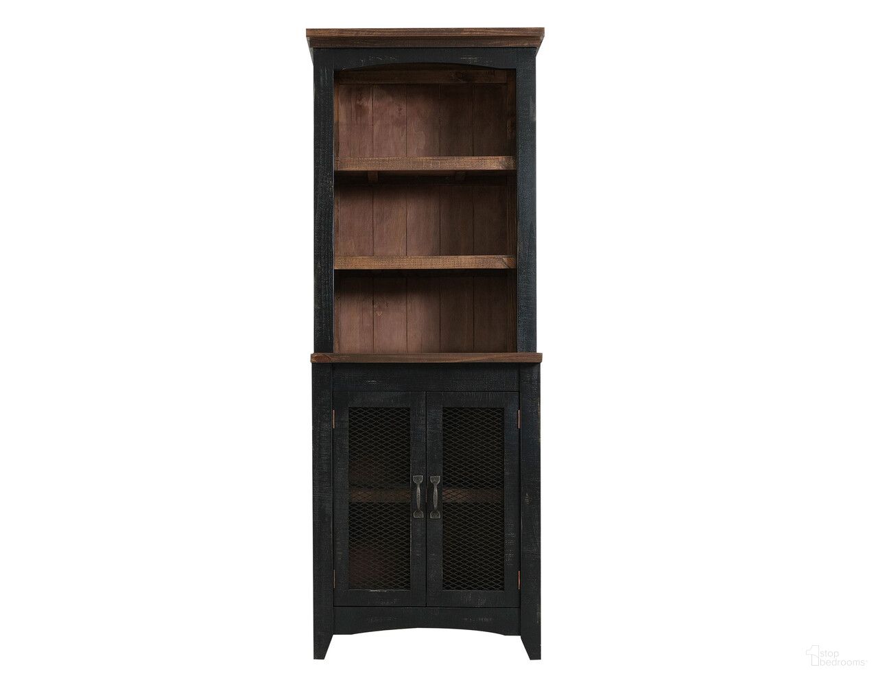 The appearance of 72 Inch Distressed Wood Dining Hutch with Two Doors In Black and Brown designed by Homeroots in the rustic / southwestern interior design. This black and brown piece of furniture was selected by 1StopBedrooms from to add a touch of cosiness and style into your home. Sku: 630363. Material: Wood.