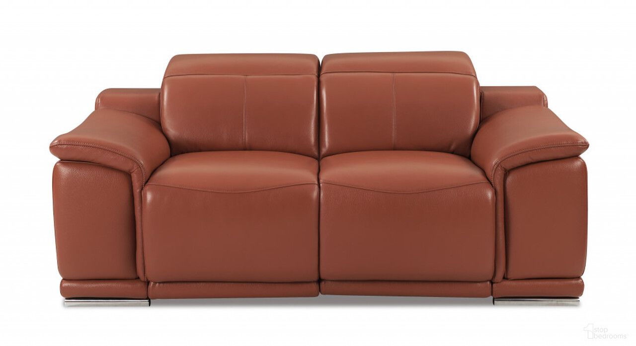 The appearance of 72 Inch Italian Leather Power Reclining Loveseat In Camel and Silver designed by Homeroots in the modern / contemporary interior design. This camel and silver piece of furniture was selected by 1StopBedrooms from to add a touch of cosiness and style into your home. Sku: 477568. Material: Genuine Leather.