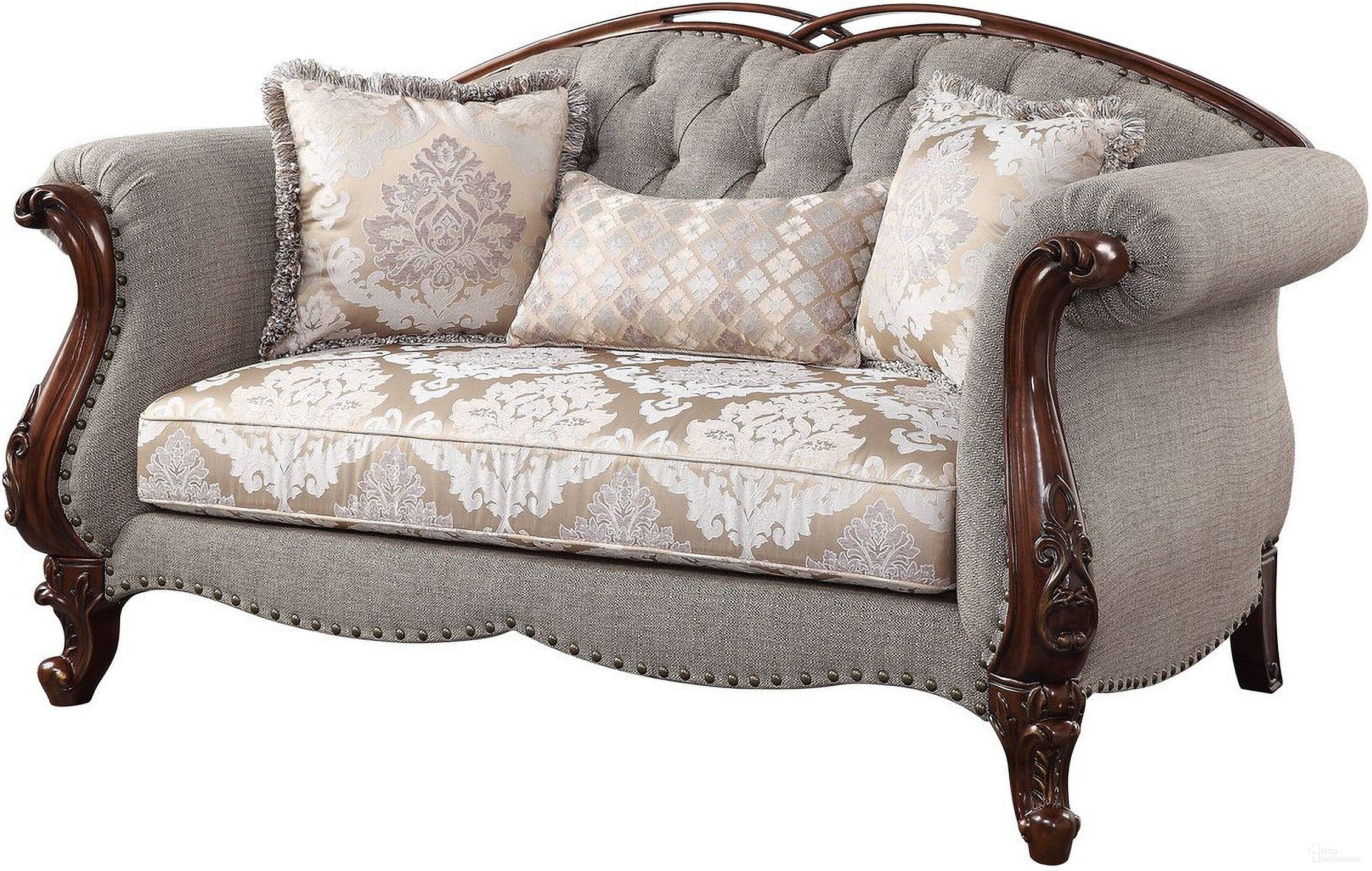 The appearance of 72 Inch Linen Loveseat and Toss Pillows In Beige and Dark Brown designed by Homeroots in the transitional interior design. This beige and dark brown piece of furniture was selected by 1StopBedrooms from to add a touch of cosiness and style into your home. Sku: 515746. Material: Linen.