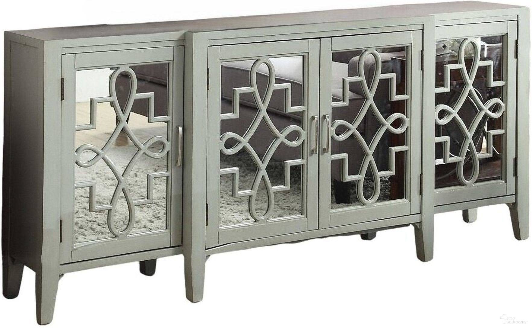 The appearance of 72 Inch Mirrored Wood Distressed Solid Console Table In Grey and Silver designed by Homeroots in the transitional interior design. This grey and silver piece of furniture was selected by 1StopBedrooms from to add a touch of cosiness and style into your home. Sku: 374224. Material: Solid Wood.