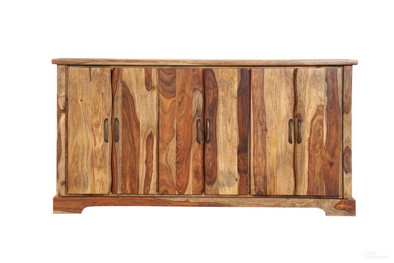 The appearance of 72 Inch Solid Wood Live Edge Sideboard with Six Doors In Brown designed by Homeroots in the rustic / southwestern interior design. This brown piece of furniture was selected by 1StopBedrooms from to add a touch of cosiness and style into your home. Sku: 634311. Material: Solid Wood.
