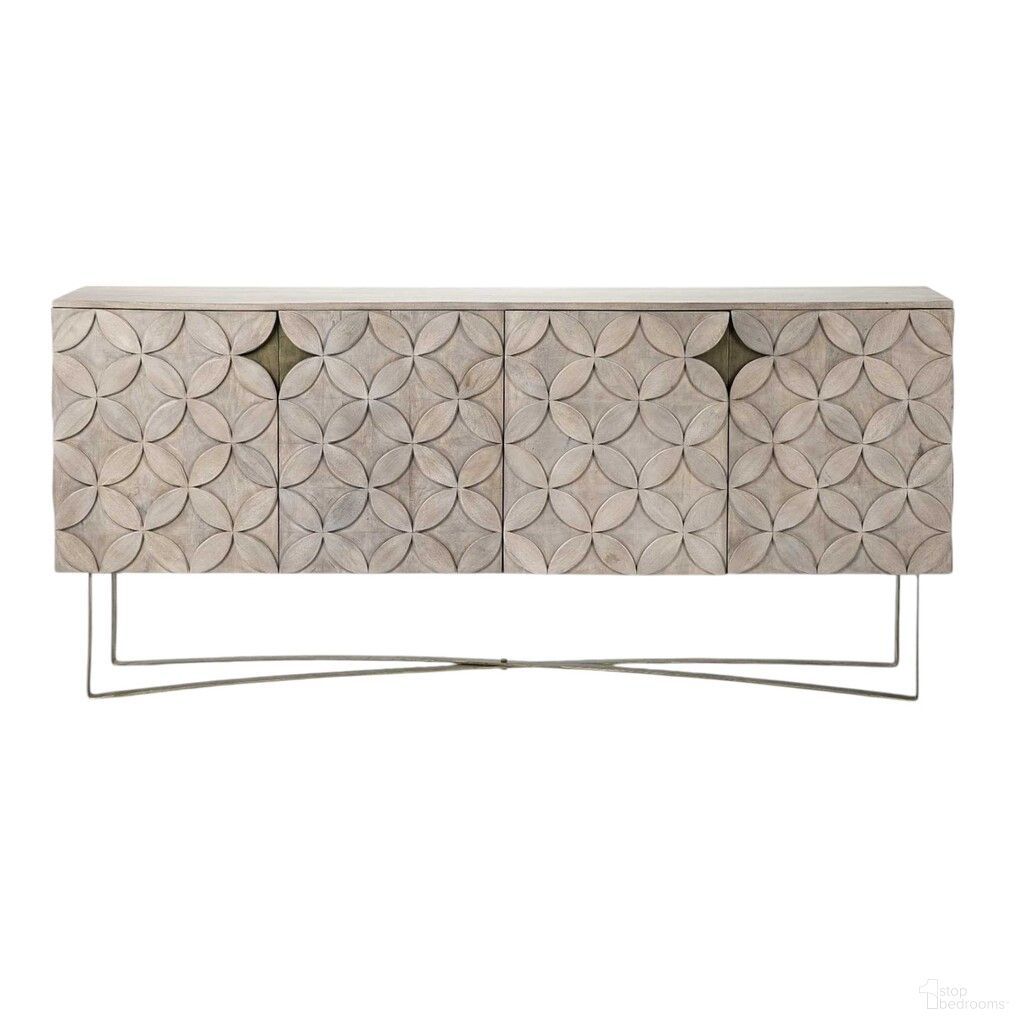 The appearance of 72 Inch Solid Wood Sideboard with Four Doors In Light Brown designed by Homeroots in the transitional interior design. This light brown piece of furniture was selected by 1StopBedrooms from to add a touch of cosiness and style into your home. Sku: 380257. Material: Solid Wood.