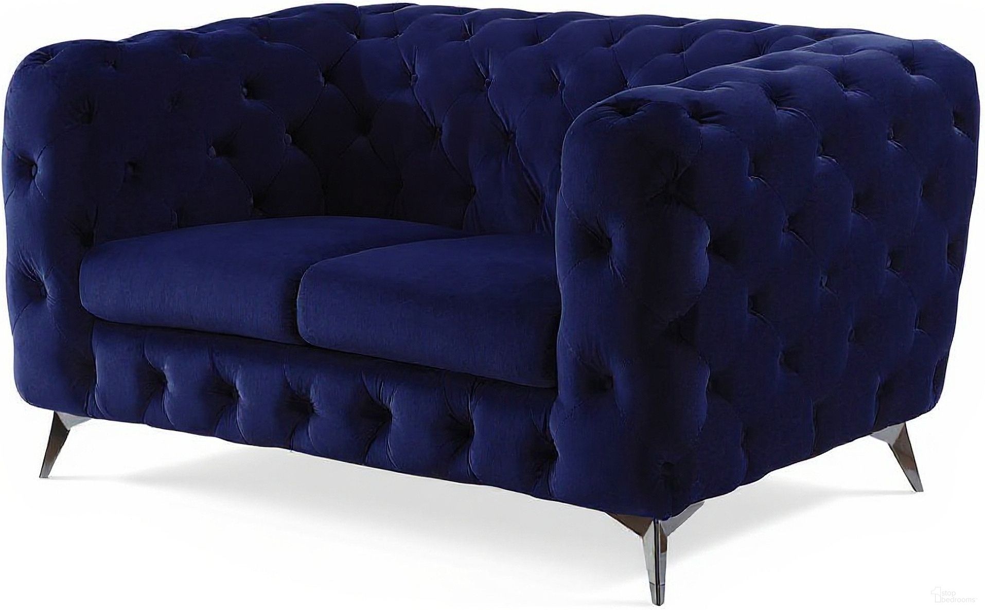 The appearance of 72 Inch Velvet Loveseat In Silver and Blue designed by Homeroots in the modern / contemporary interior design. This silver and blue piece of furniture was selected by 1StopBedrooms from to add a touch of cosiness and style into your home. Sku: 515720. Material: Velvet.