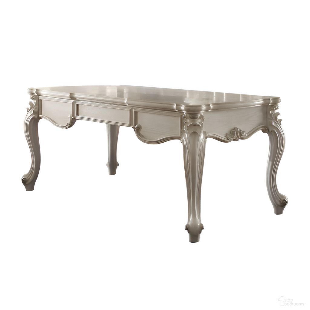 72 Inch Wood Executive Desk with Three Drawers In White