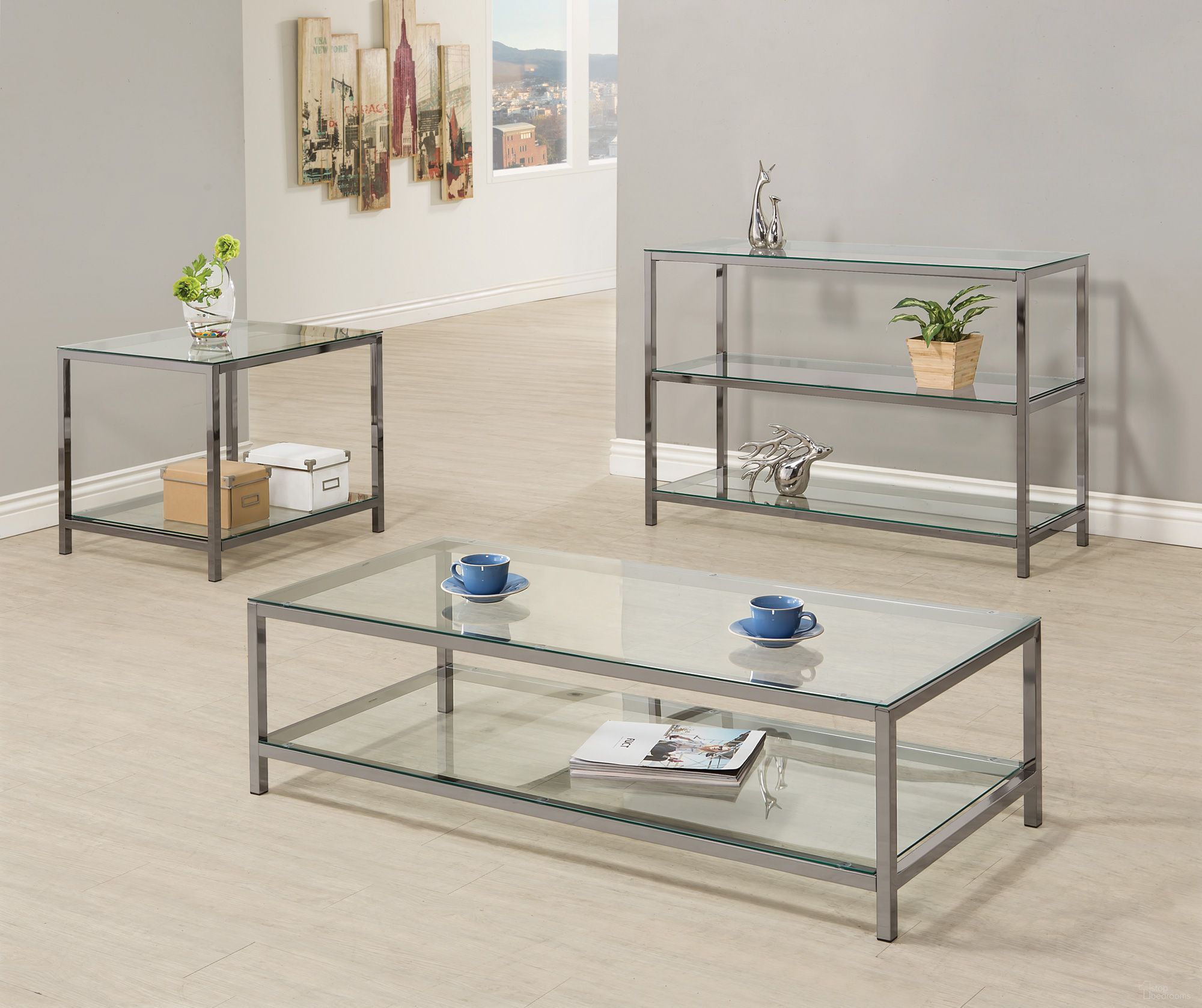 The appearance of Trini Occasional Table Set In Black Nickel designed by Coaster in the modern / contemporary interior design. This black nickel piece of furniture  was selected by 1StopBedrooms from Trini Collection to add a touch of cosiness and style into your home. Sku: 720228;720227. Material: Metal.