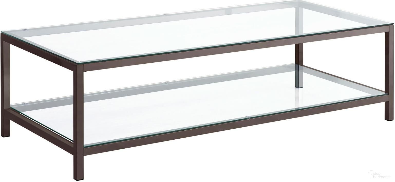 The appearance of Trini Coffee Table with Glass Shelf Black Nickel designed by Coaster in the modern / contemporary interior design. This black nickel piece of furniture  was selected by 1StopBedrooms from Trini Collection to add a touch of cosiness and style into your home. Sku: 720228. Material: Metal.