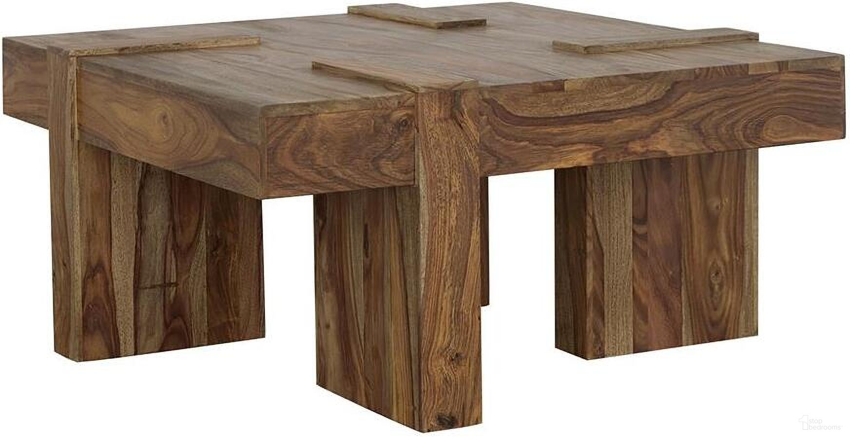 Samira Wooden Square Coffee Table Natural Sheesham