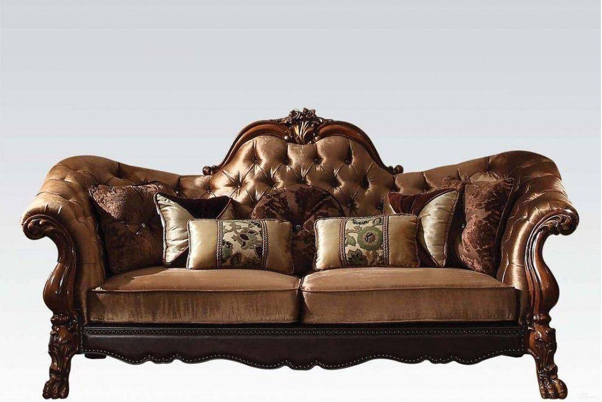 The appearance of 73 Inch Velvet Loveseat and Toss Pillows In Brown and Dark Brown designed by Homeroots in the transitional interior design. This brown/dark brown piece of furniture was selected by 1StopBedrooms from to add a touch of cosiness and style into your home. Sku: 374216. Material: Velvet.