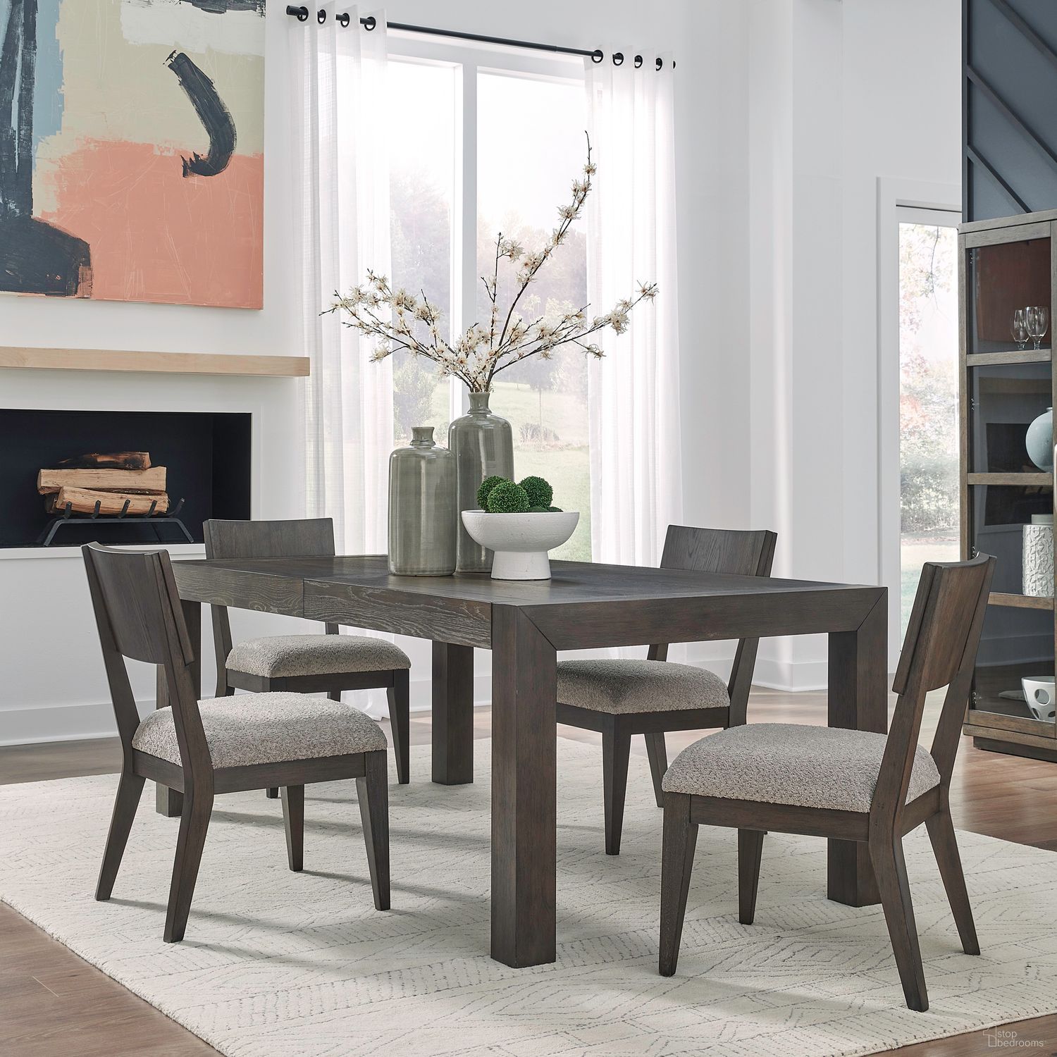 The appearance of Cascade Falls Rectangular Dining Room Set In Satin Espresso designed by Liberty in the modern / contemporary interior design. This satin espresso piece of furniture was selected by 1StopBedrooms from Cascade Falls Collection to add a touch of cosiness and style into your home. Sku: 732-T4200;732-C9101S. Table Top Shape: Rectangular. Material: Oak Veneer. Size: 100" x 42".